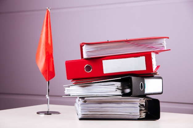 Photo dossiers de table de bureau