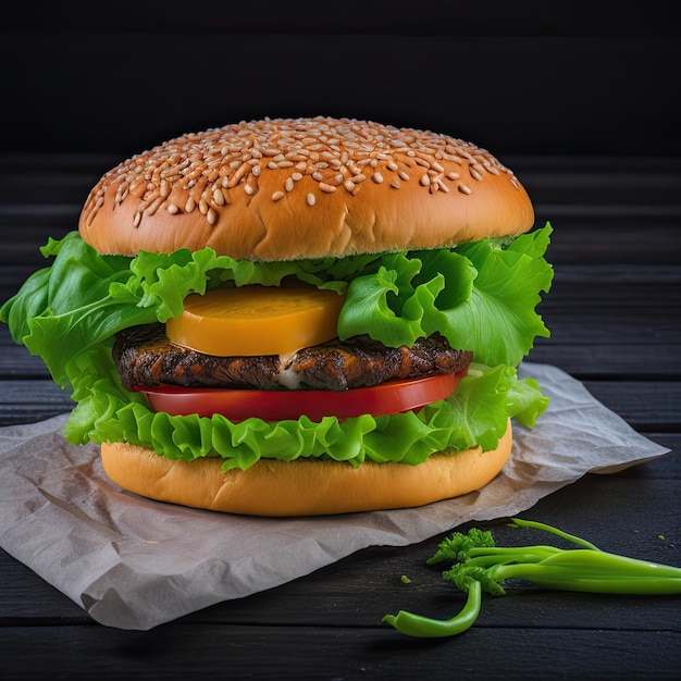 double cheeseburger avec laitue tomate oignon et fromage américain fondu