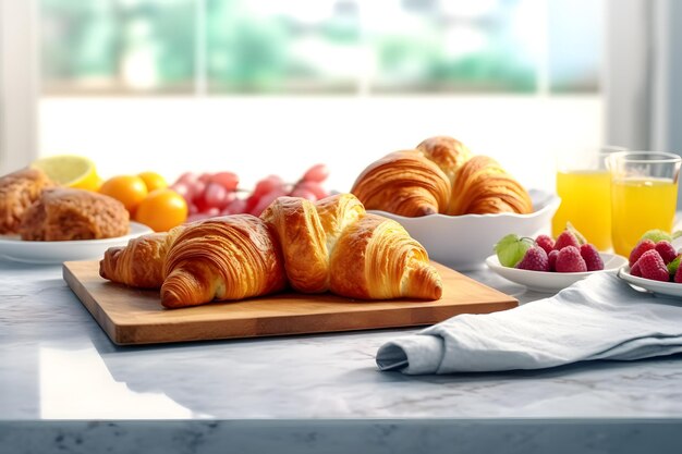 Doubles délicieux croissants à la fraise