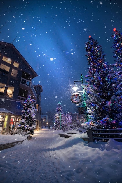 Photo une douce nuit de noël au pays des merveilles d'hiver