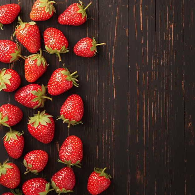 La douceur rétro Des fraises affichées sur un fond vintage en bois noir Pour les médias sociaux Post Si