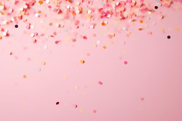 Une douche de confettis de fête rose pastel