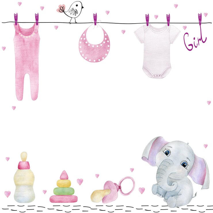 Photo une douche pour bébé à l'aquarelle