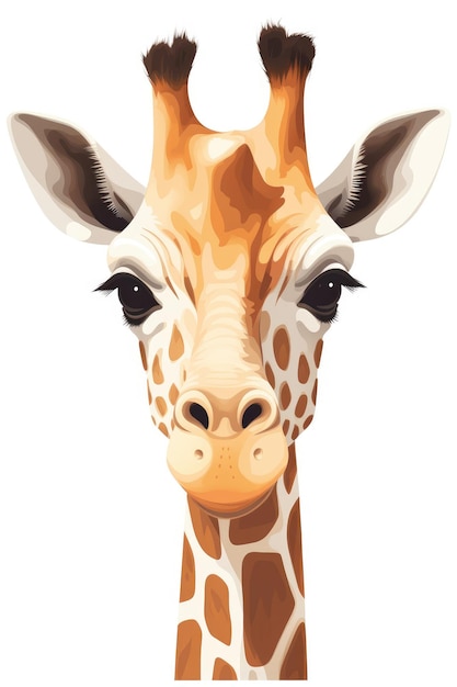 doux, bébé, girafe, illustration