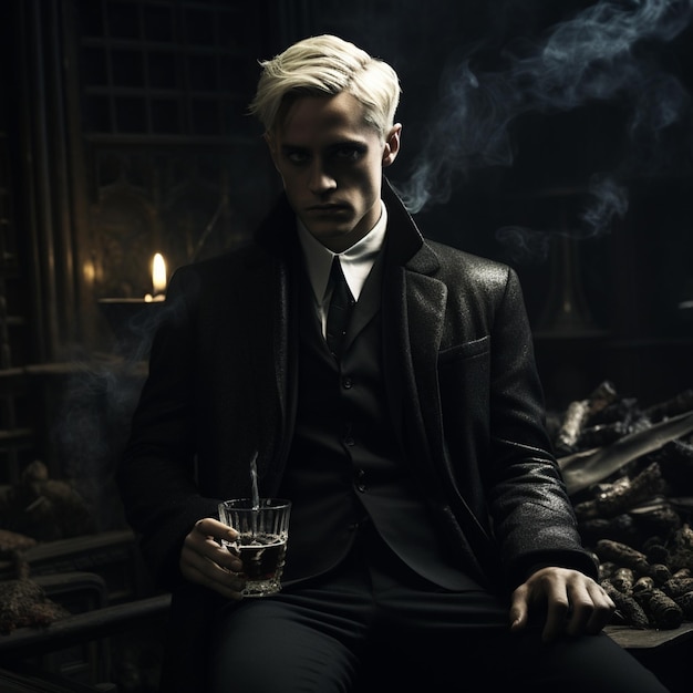 Draco Malfoy en tant que sorcier noir dark vibes dark academy 2