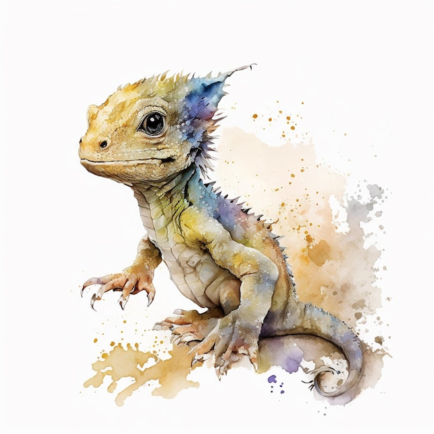 Dragon aquarelle hyperréaliste