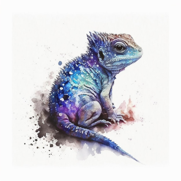 Dragon aquarelle hyperréaliste