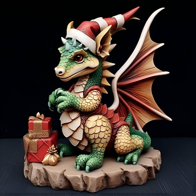 Dragon en bois réalisme