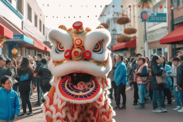 Un dragon chinois est représenté dans un défilé à San Francisco.