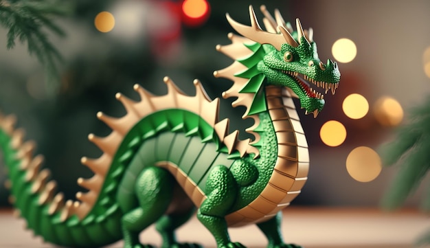 Dragon chinois vert pour le symbole du nouvel an de 2024 Generative AIx9