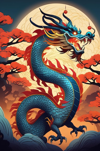 un dragon est représenté sur une affiche du film.