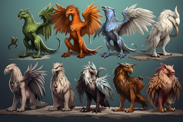 le dragon mythique et le griffon