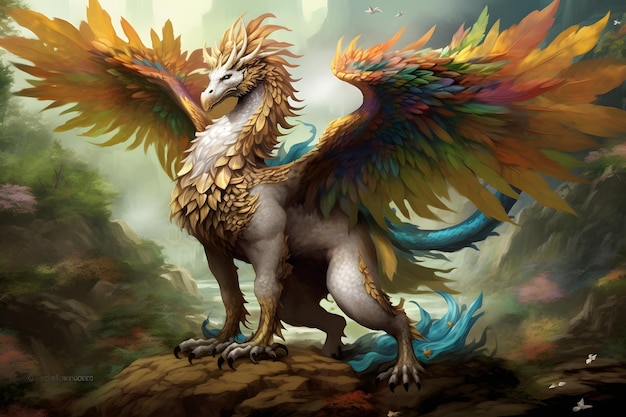 le dragon mythique et le griffon