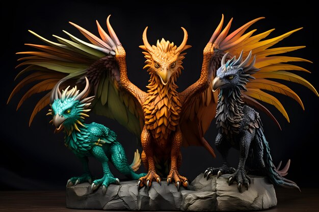 le dragon mythique et le griffon