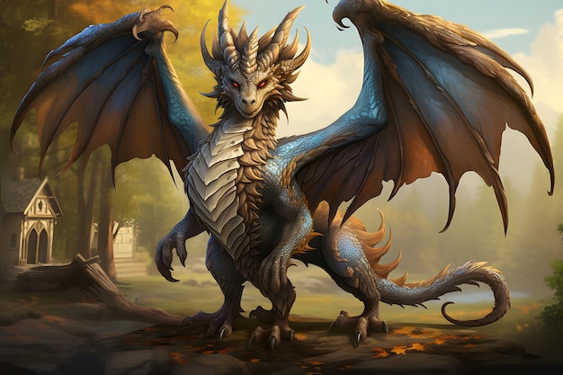 le dragon mythique et le griffon