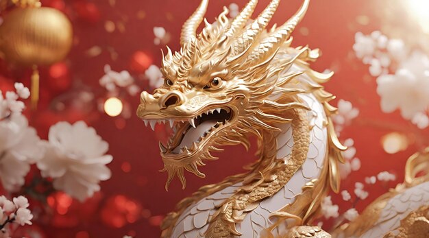 Photo le dragon d'or chinois