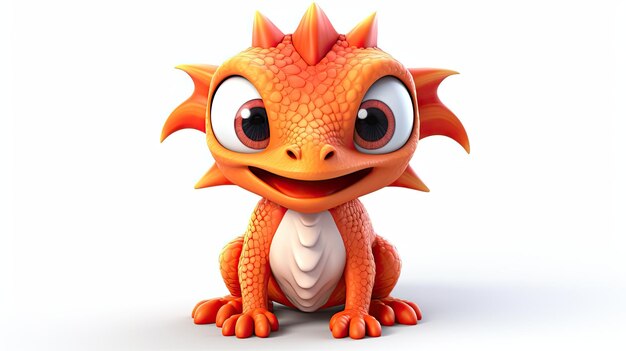 Le dragon orange est un dragon avec un fond blanc.