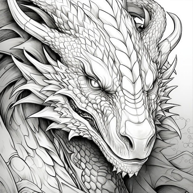 Dragon sous forme de coloriage imprimable