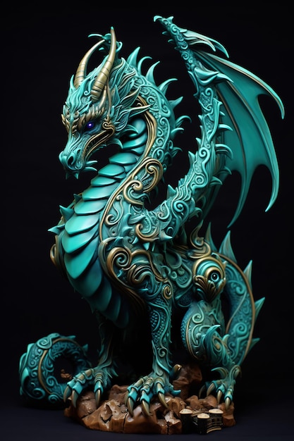 Le dragon symbole de la nouvelle année 2024 Le dragon turquoise