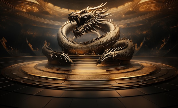 un dragon sur une table ronde