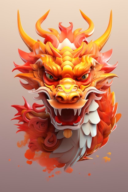 le dragon traditionnel d'accueil de la nouvelle année en illustration 3D