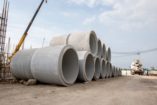 drainage de tuyaux en béton