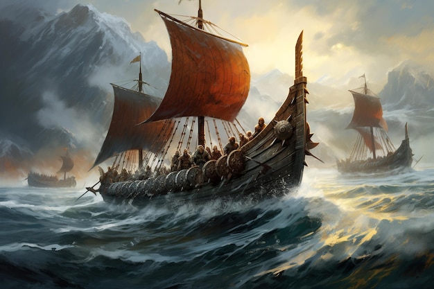 Drakkars vikings Guerriers des mers du Nord