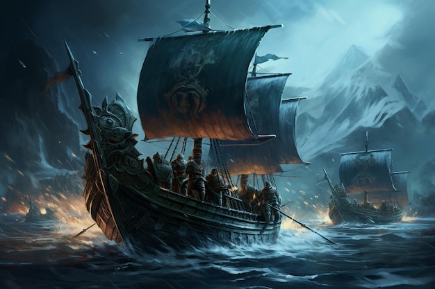 Drakkars vikings Guerriers des mers du Nord