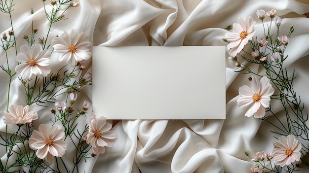 Un drap blanc avec des fleurs roses