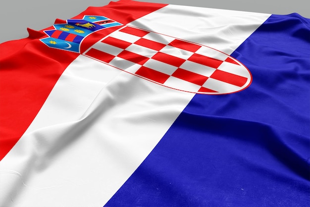 Un drapeau 3D avec le drapeau de la Croatie