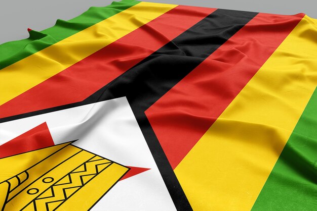 Un drapeau 3D avec le drapeau du Zimbabwe dessus