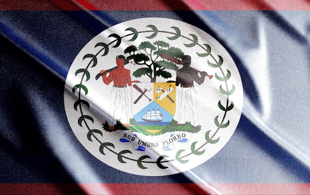 Drapeau 3d du Belize, beau drapeau de pays dans le monde, arrière-plan, bannière, postr, résumé. - image