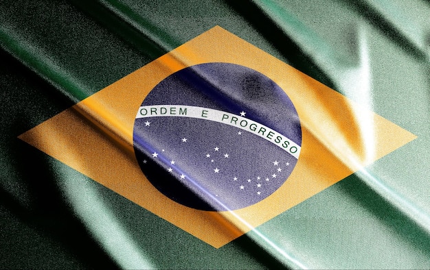 Drapeau 3d du Brésil, beau drapeau de pays dans le monde, arrière-plan, bannière, postr, abstrait. - image