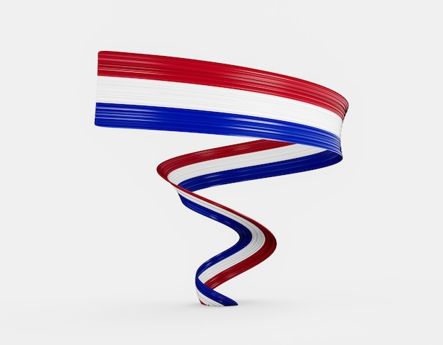 Drapeau 3d du Paraguay 3d agitant le drapeau de ruban du Paraguay isolé sur fond blanc illustration 3d