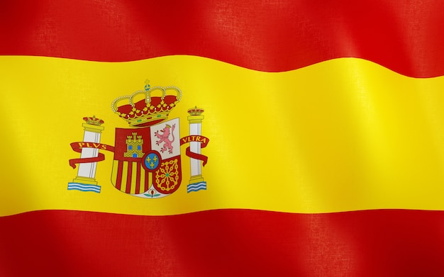 Drapeau 3D de l'Espagne.