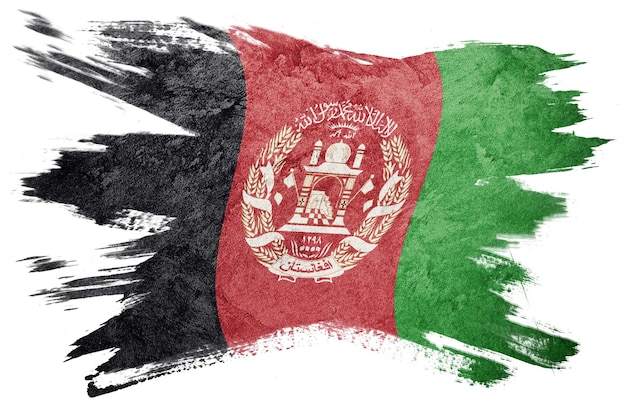 Drapeau afghan grunge. Afghanistan Coup de pinceau.