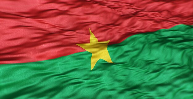 Le drapeau africain du pays du Burkina Faso est ondulé