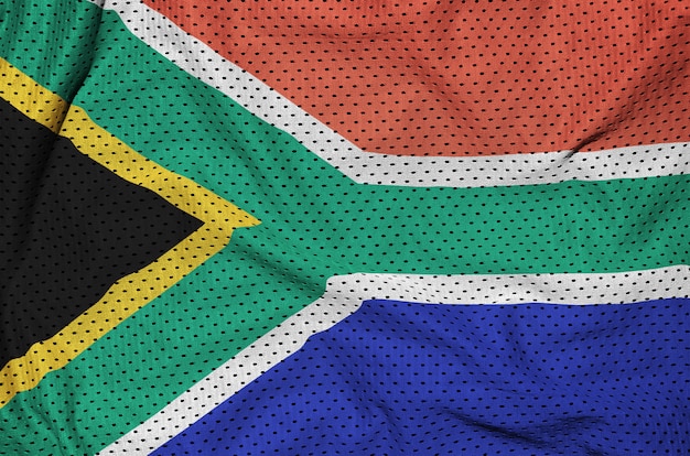 Drapeau d'Afrique du Sud imprimé sur un vêtement de sport en nylon et polyester