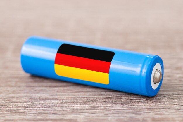 Drapeau de l'Allemagne sur la batterie Liion 18650 Production d'accumulateurs rechargeables en Allemagne