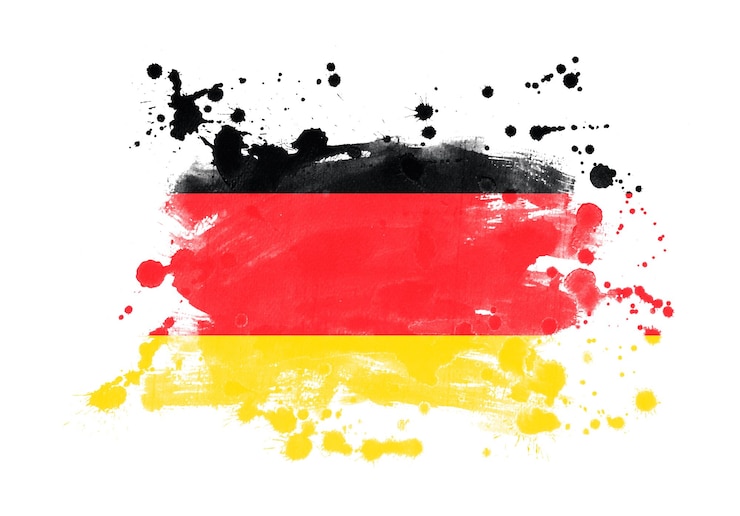 Photo drapeau allemagne grunge fond peint