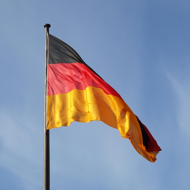 Drapeau allemand sur ciel bleu