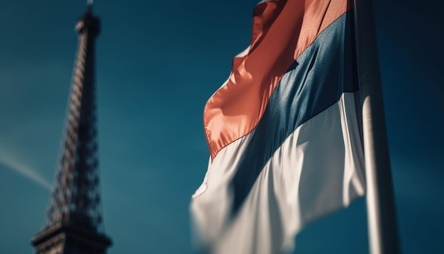 Photo drapeau américain agitant au soleil la liberté générée par l'ia