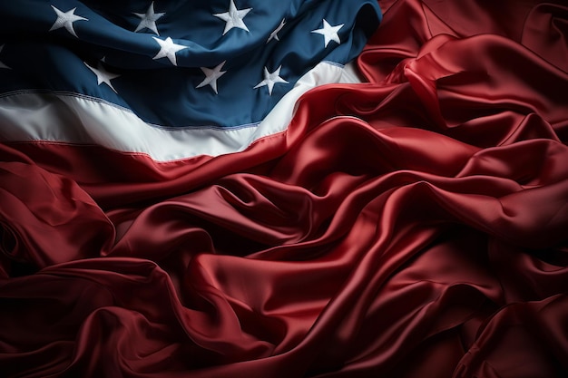 Le drapeau américain agitant le symbole patriotique étoiles et bande