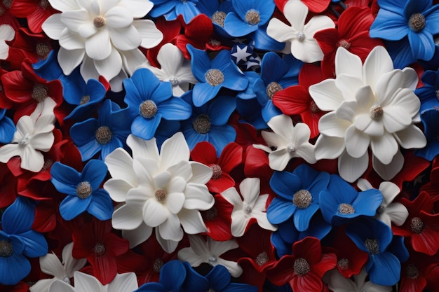 Drapeau américain festif floral ciel de jardin rose Générer Ai