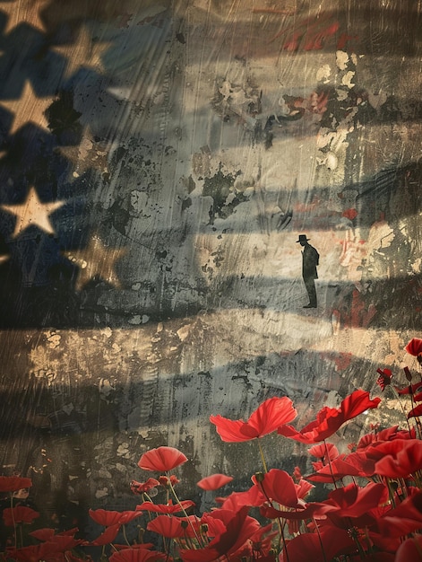 Drapeau américain en gros plan pour le Memorial Day ou le 4 juillet Memorial Day, jour des vétérans, jour de l'indépendance des États-Unis.