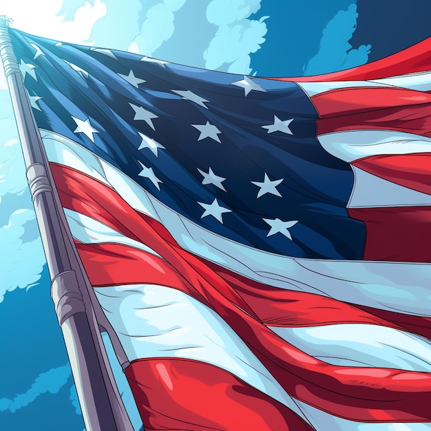 Le drapeau américain en gros plan pour le Memorial Day ou le 4 juillet