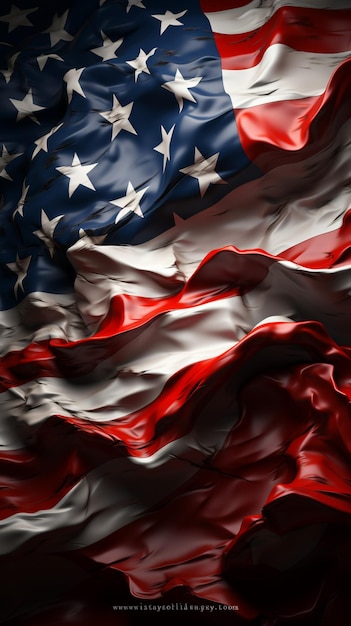 Le drapeau américain hommage en forme de cœur incarne de manière créative l'esprit du Jour de l'Indépendance Vertical Mobile Wal