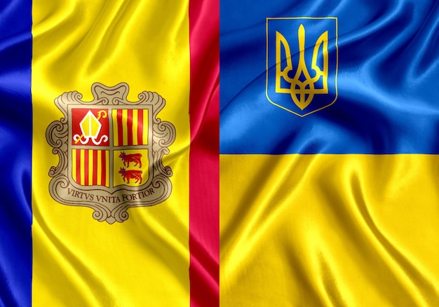 Drapeau d'Andorre et de l'Ukraine