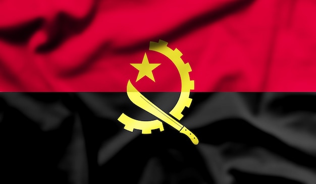 Photo le drapeau de l'angola est agité.