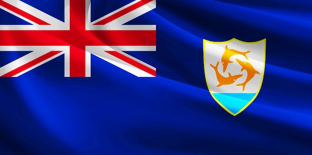 Drapeau Anguilla plié